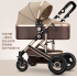 Reclining and foldable lightweight stroller with shock absorption, suitable for newborns and babies